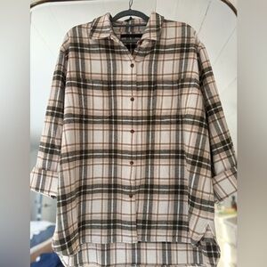 Jenni Kayne O'Keeffe Overshirt in Oatmeal Plaid